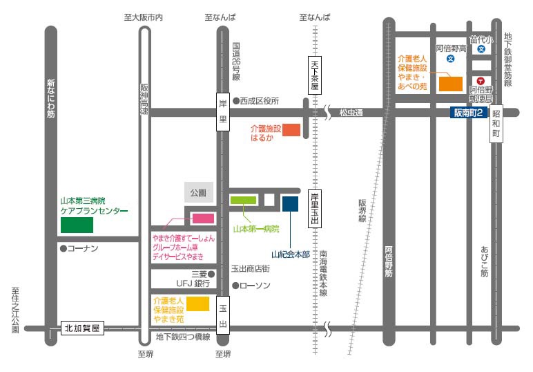 山本第三病院の周辺地図